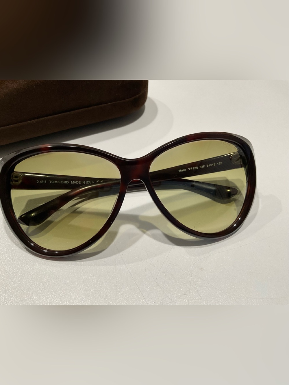 🍏🍏 Tom Ford Malin Dark Brown Sunglasses TF 230, 61-13  135